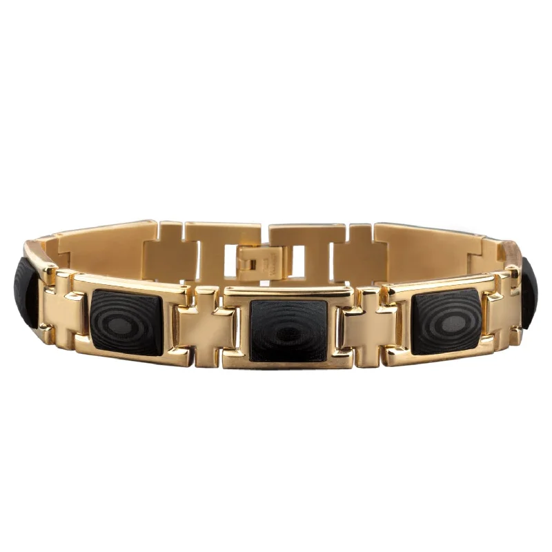 women's trendy bracelets-Golden Carbon Fiber Bracelet