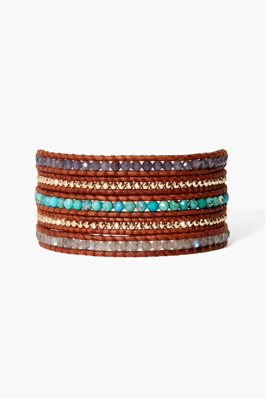 women's high-end bracelets-Santi Wrap Bracelet Turquoise Mix