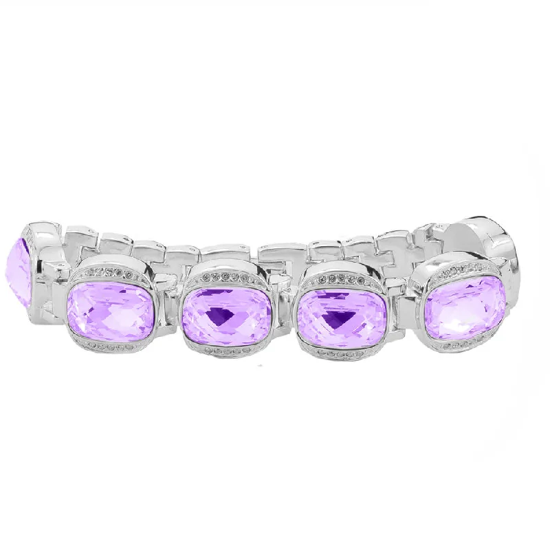 women's cuff bangles-Riviera Purple Crystal Bracelet