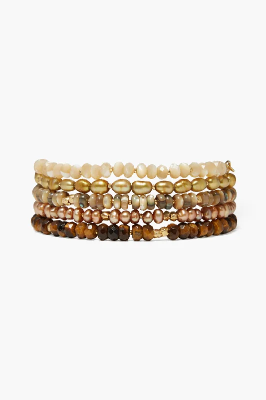 women's bohemian bangles-Riviera Naked Wrap Bracelet Natural Mix