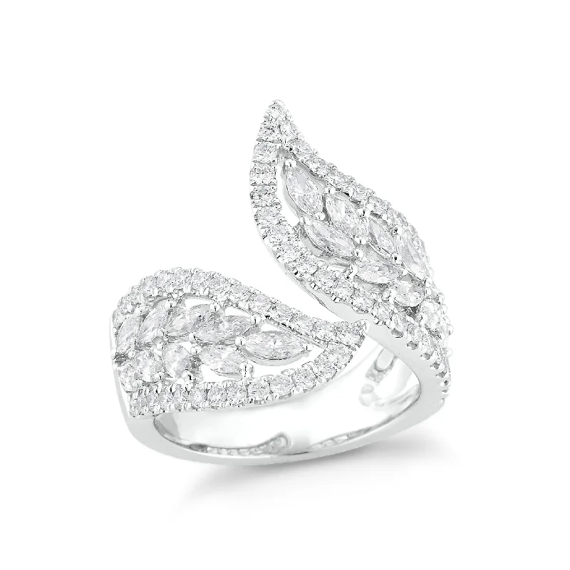 women's pear-shaped engagement rings-Leaf-Shaped Diamond Ring