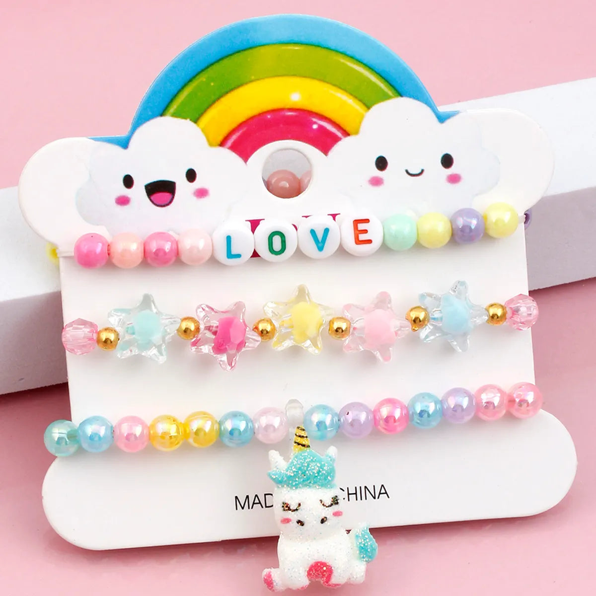 women's chunky bracelets-Sweet Cartoon Arylic Plastic Resin Beaded Girl's Bracelets