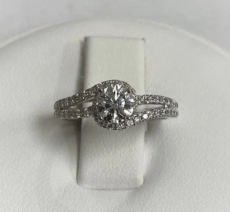 women's affordable engagement rings-14kt White Gold Diamond Engagement Ring