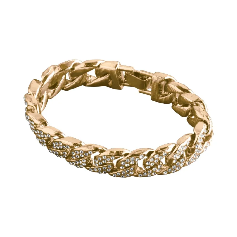 women's engraved bracelets-Logan Curb Gold Bracelet