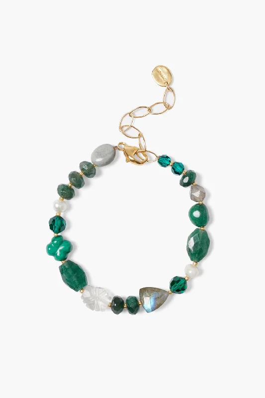 women's geometric bracelets-Viola Bracelet Green Aventurine