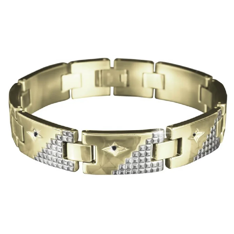 women's wide cuff bracelets-Tetris Steel Bracelet