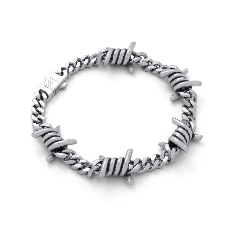 women's elegant cuff bangles-6mm Barbed Wire Cuban Bracelet