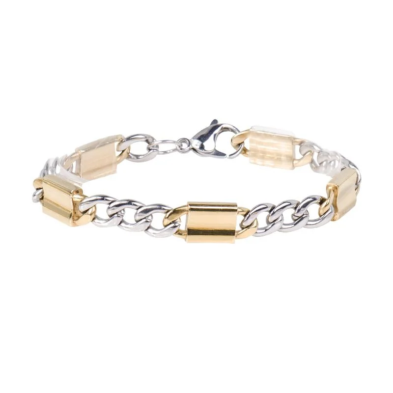 women's gemstone bracelets-Andreo Two-Tone Steel Bracelet