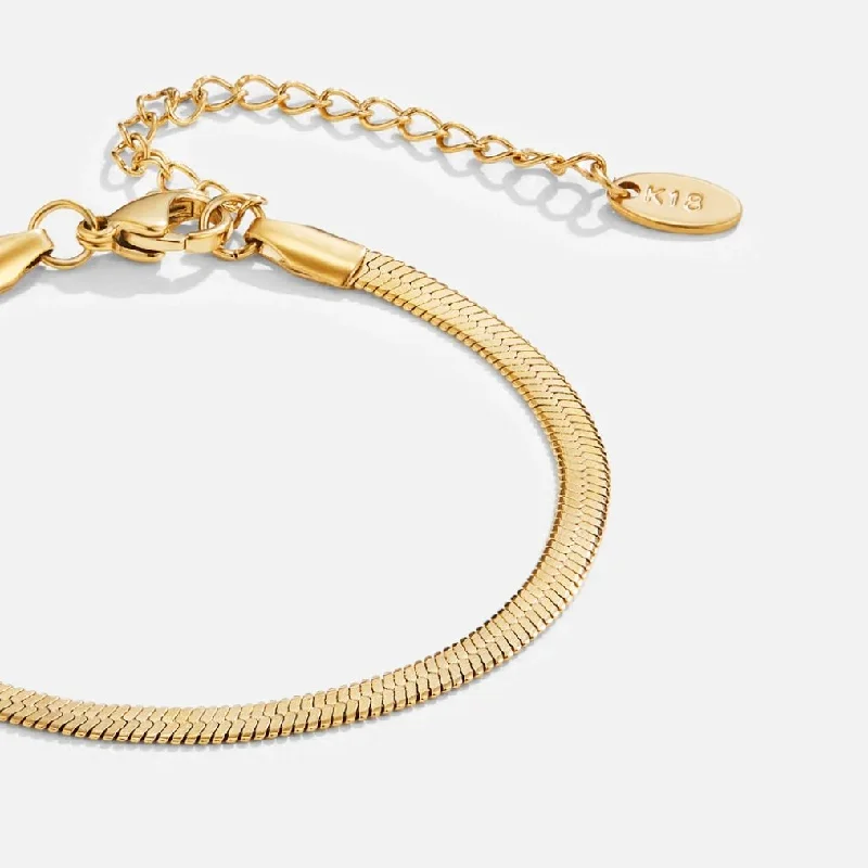 women's classic bangles-Sarya Snake Chain Gold Bracelet