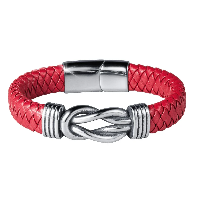 women's spiral bangles-Trinity Red Men's Bracelet