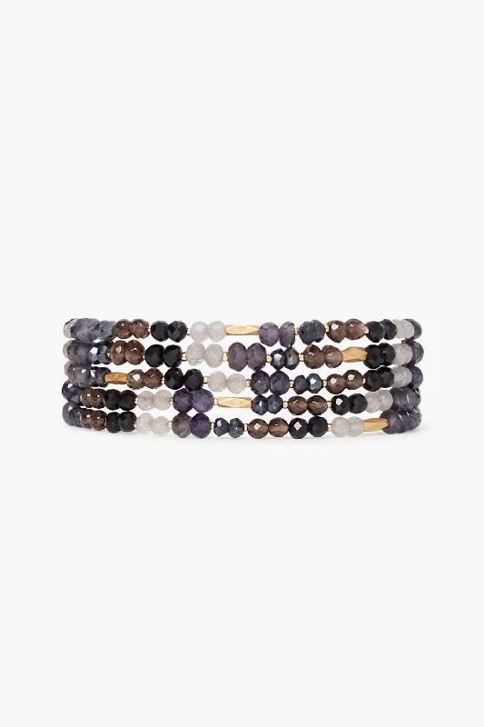 women's double-layer bracelets-Indio Naked Wrap Bracelet Black Mix