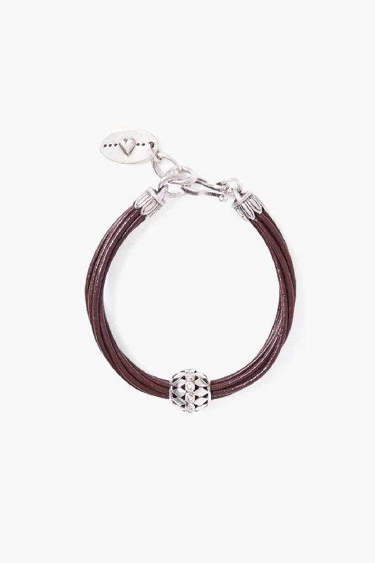 women's bold bangles-James Leather Bracelet Brown