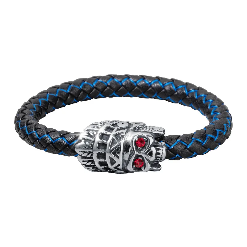 women's custom engraved bracelets-Warrior Skull Bracelet