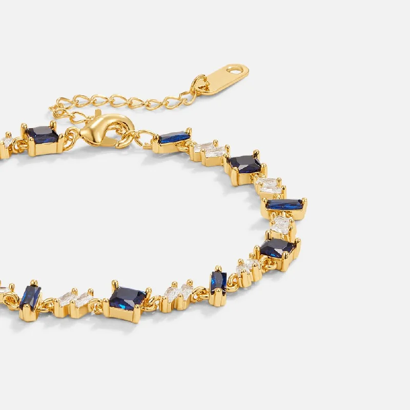 women's flower bangles-Royal Blue Tiana Crystal Bracelet