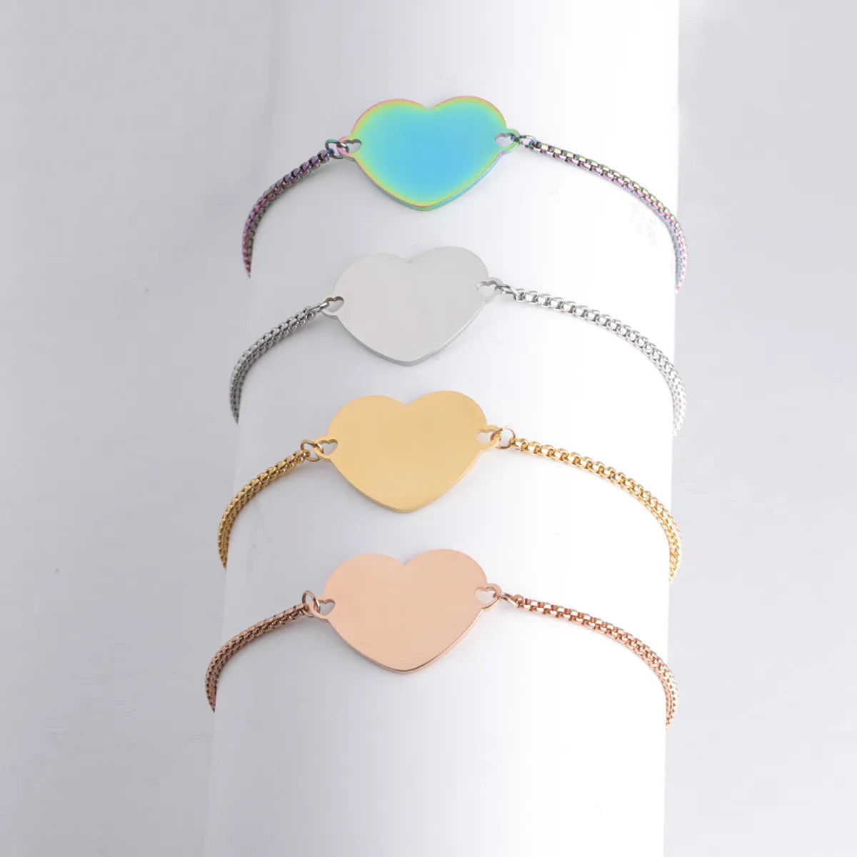 women's rose gold bracelets-304 Stainless Steel Casual Plating Heart Shape Bracelets