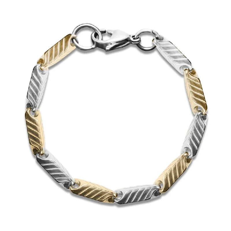 women's custom charm bracelets-Chevron Steel Bracelet