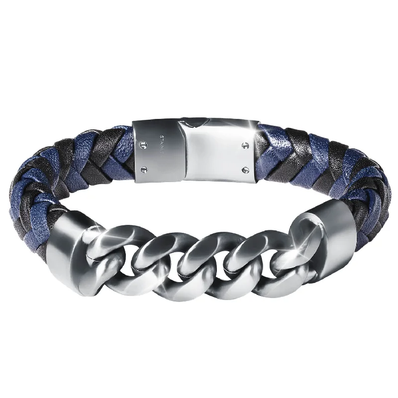 women's celestial bangles-Midnight Leather Men's Bracelet