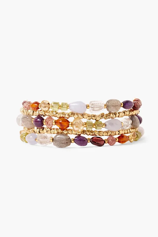 women's birthstone bracelets-Jubilee Naked Wrap Bracelet Multi Mix