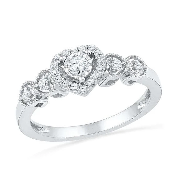 women's commitment rings for women-Diamond Heart Ring, Promise Ring or Engagement Ring