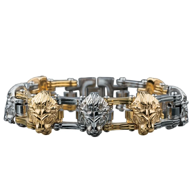 women's stacking bangles-Lux Lion Bracelet