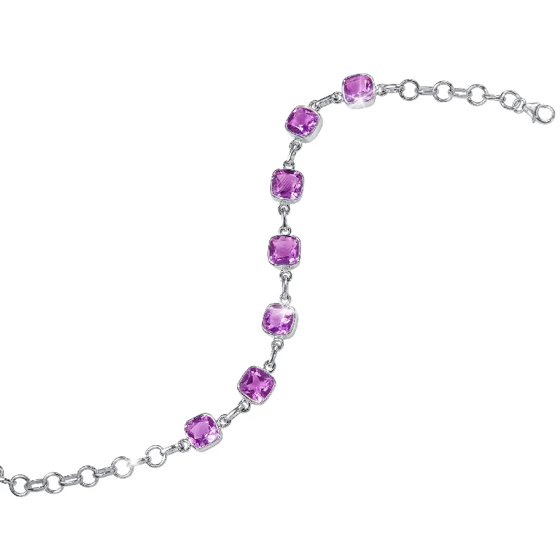 women's simple silver bangles-Summer Sparkle Amethyst Bracelet