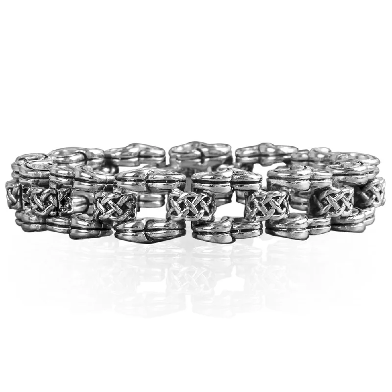 women's creative design bracelets-Men's Celtic Knot Steel Bracelet