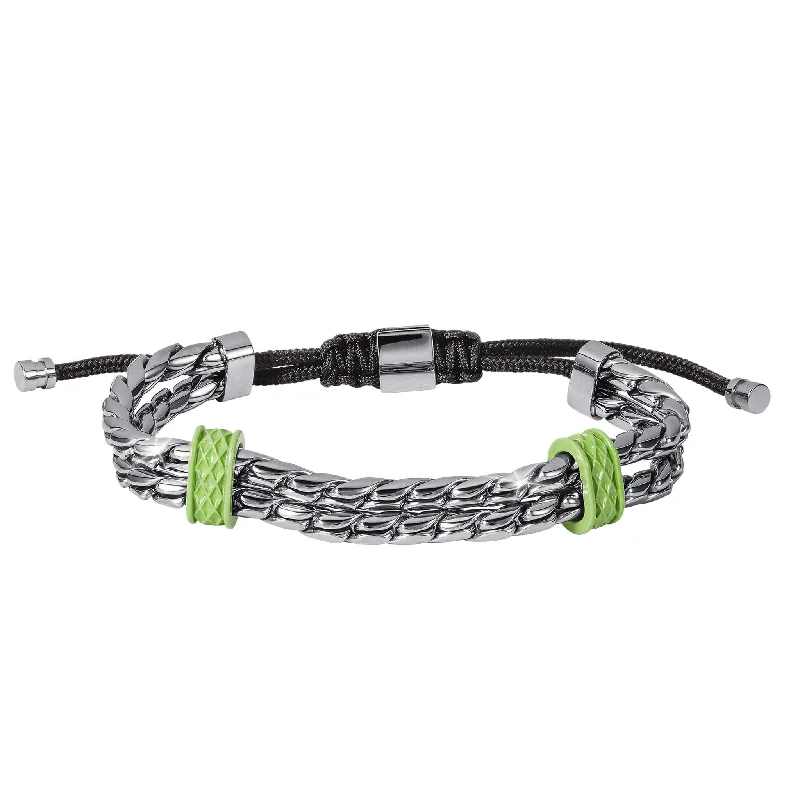 women's tennis bracelets-Chromatic Wave Green Men's Bracelet