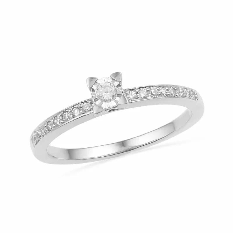 women's contemporary diamond engagement rings-Round Cut Diamond 4-Prong Engagement Ring