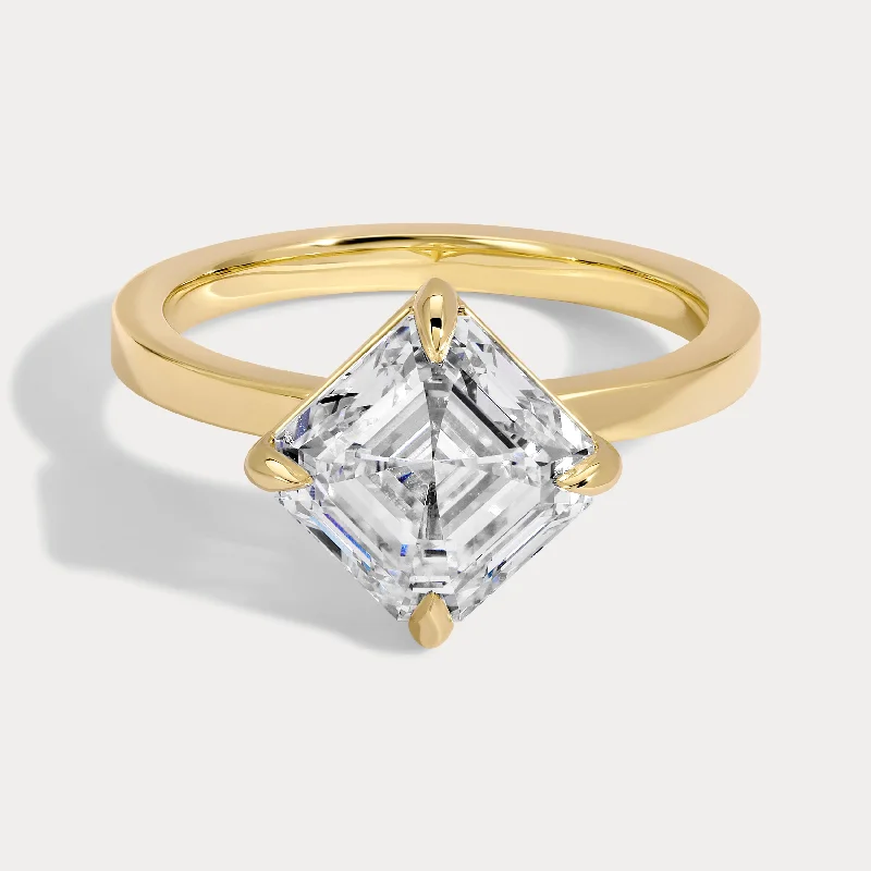 women's diamond engagement rings for couples-Isla - 3.12ct Lab Grown Asscher Engagement Ring