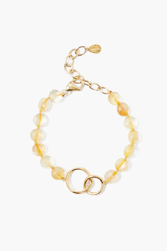 women's simple bangles-Reunion Link Bracelet Citrine