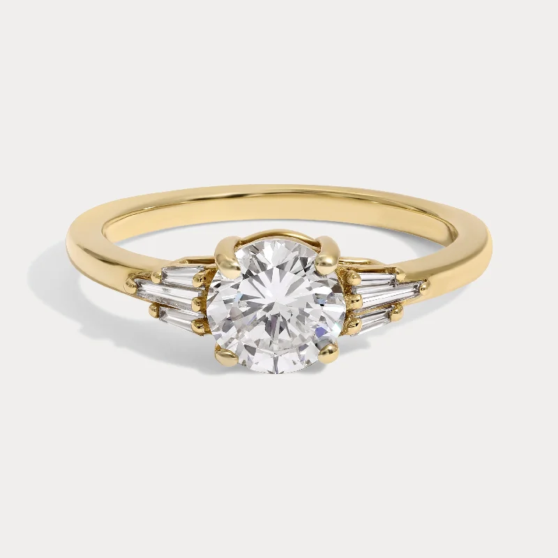 women's diamond engagement rings-Madelyn - 0.94ct Earth Mined Round Engagement Ring